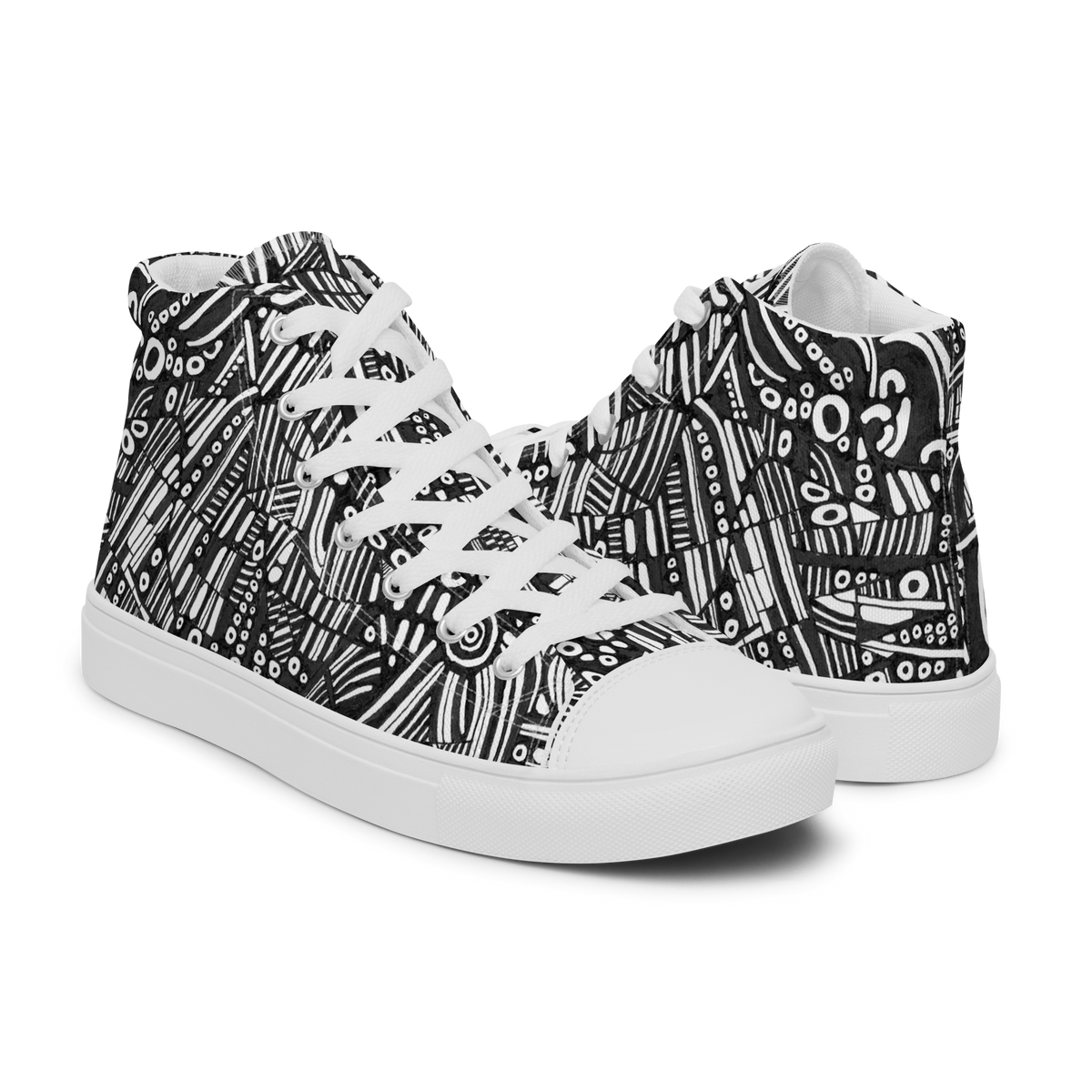 Armillary Sphere (Women’s high top canvas shoes)