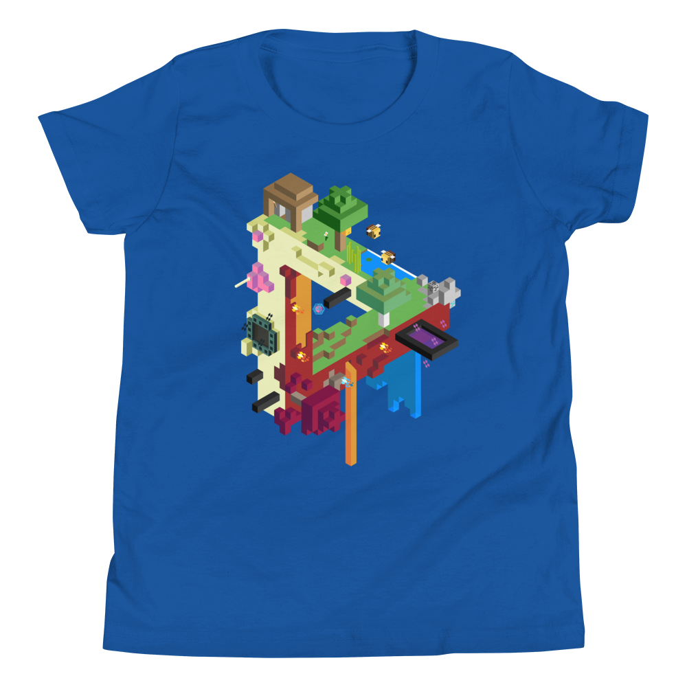 Minecraft MC Escher tee (Youth) on color - KnitpickCollective